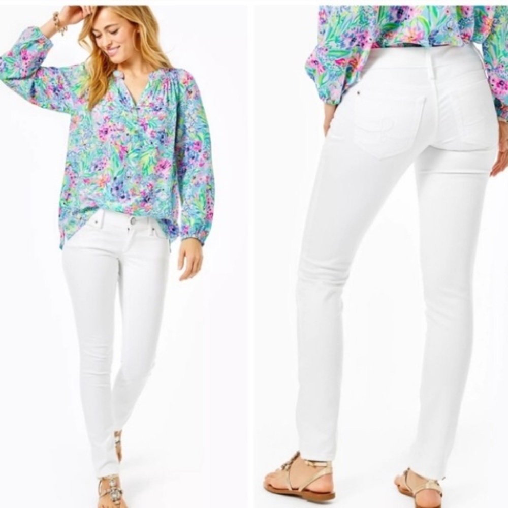 Lilly Pulitzer Worth Sateen Resort White Pants